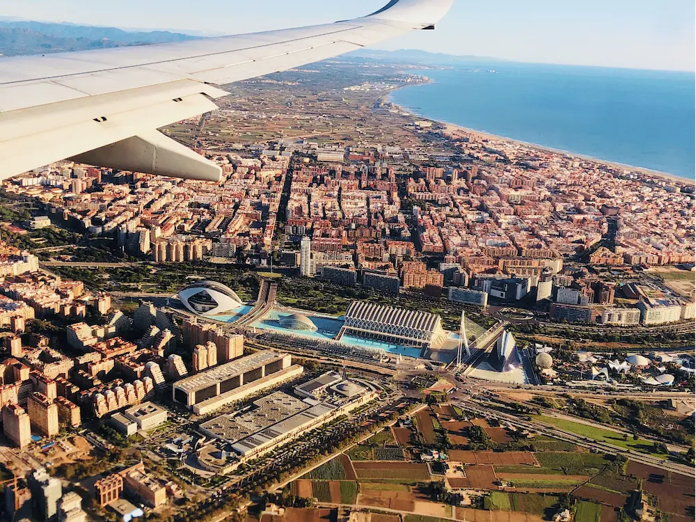 Vista aérea de la ciudad de Valencia.