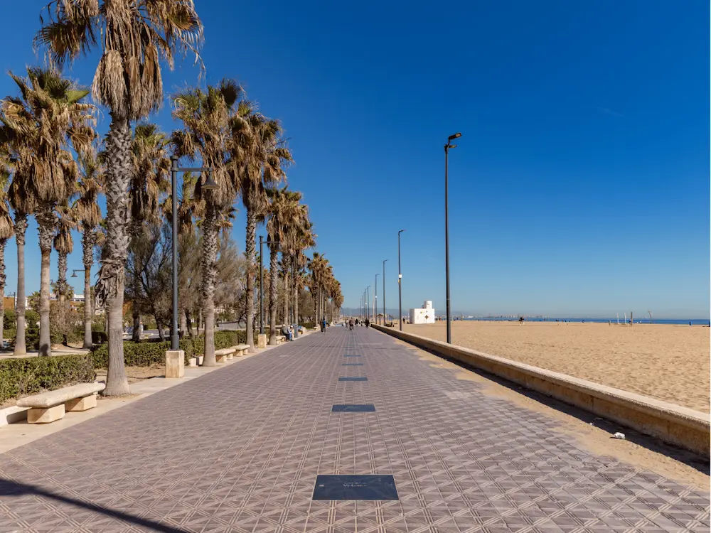 Paseo Marítimo de la Malvarrosa, de Valencia.